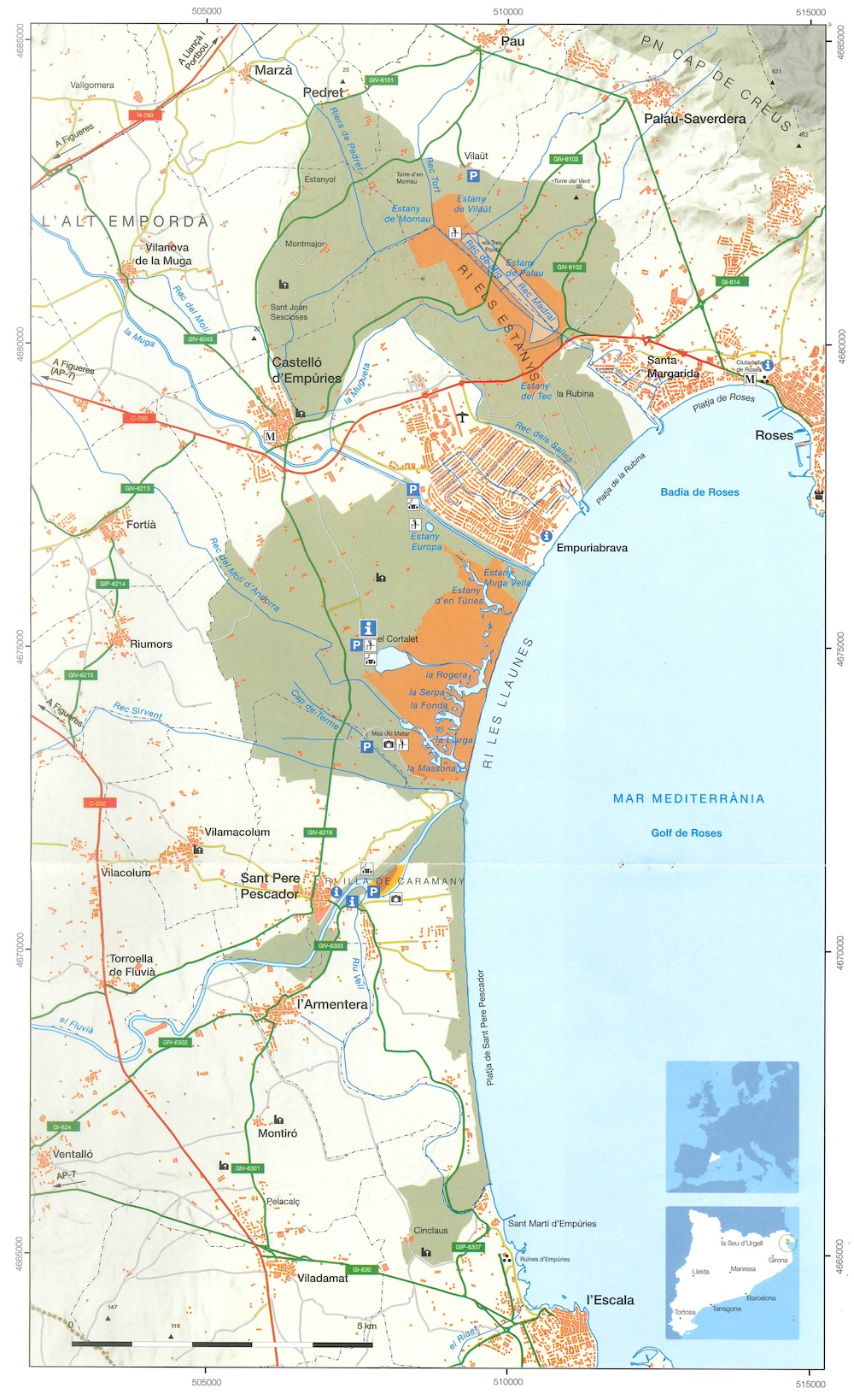 mapa aiguamolls emporda parcs nacionals accio natura